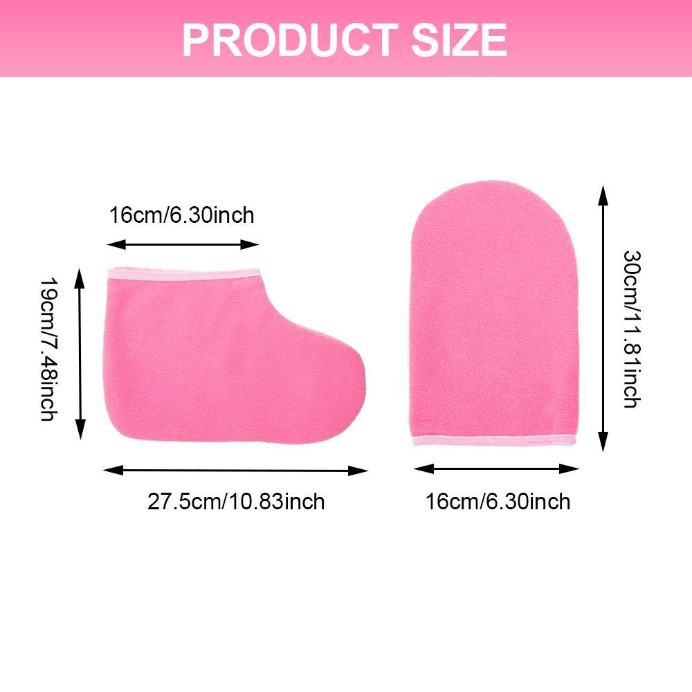 Paraffin Wax Bath Gloves & Foot Covers Set, 1 Pair Paraffin Wax Bath Gloves & 1 Pair Hot Wax Footmuffs, Suitable for Women's Daily Hand and Foot Care, Masks, Body Care
