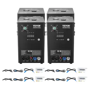 VEVOR Cold Spark Machine, 4 Pack 700W Output Fireworks Controllers, 6.6-16.4ft Adjustable Height, with Advanced DMX System, LED Screen, Portable Handle, Aluminum Alloy for Stage DJ Wedding Event, Party