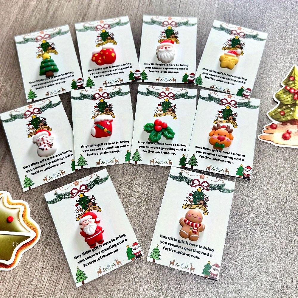 Get Ready for This Christmas, 10Pcs Cute Christmas Greeting Card Set, Santa/Snowman/Reindeer/Gingerbread Man Holiday Cards for Gift