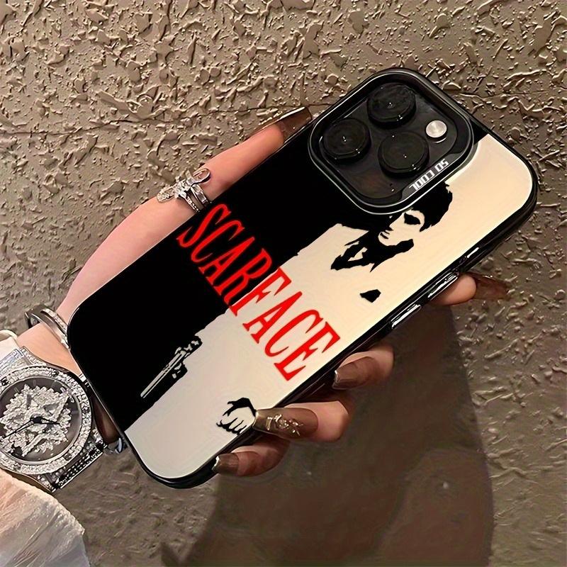 Scarface Pattern Shockproof Protective Phone Case Cover for iPhone 15/15 Plus/15 Pro/15 Pro Max, Geometric Design, Perfect Gift for Family & Girlfriend