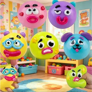 NEW Squishy Cutie Toy Funny Face Curiosities Dog Face Swap Squishy Soft Moldable Multisensory Stress Relief for Anxiety Safe Maltose Material Portable Sensory Decompression Party Favors LY425