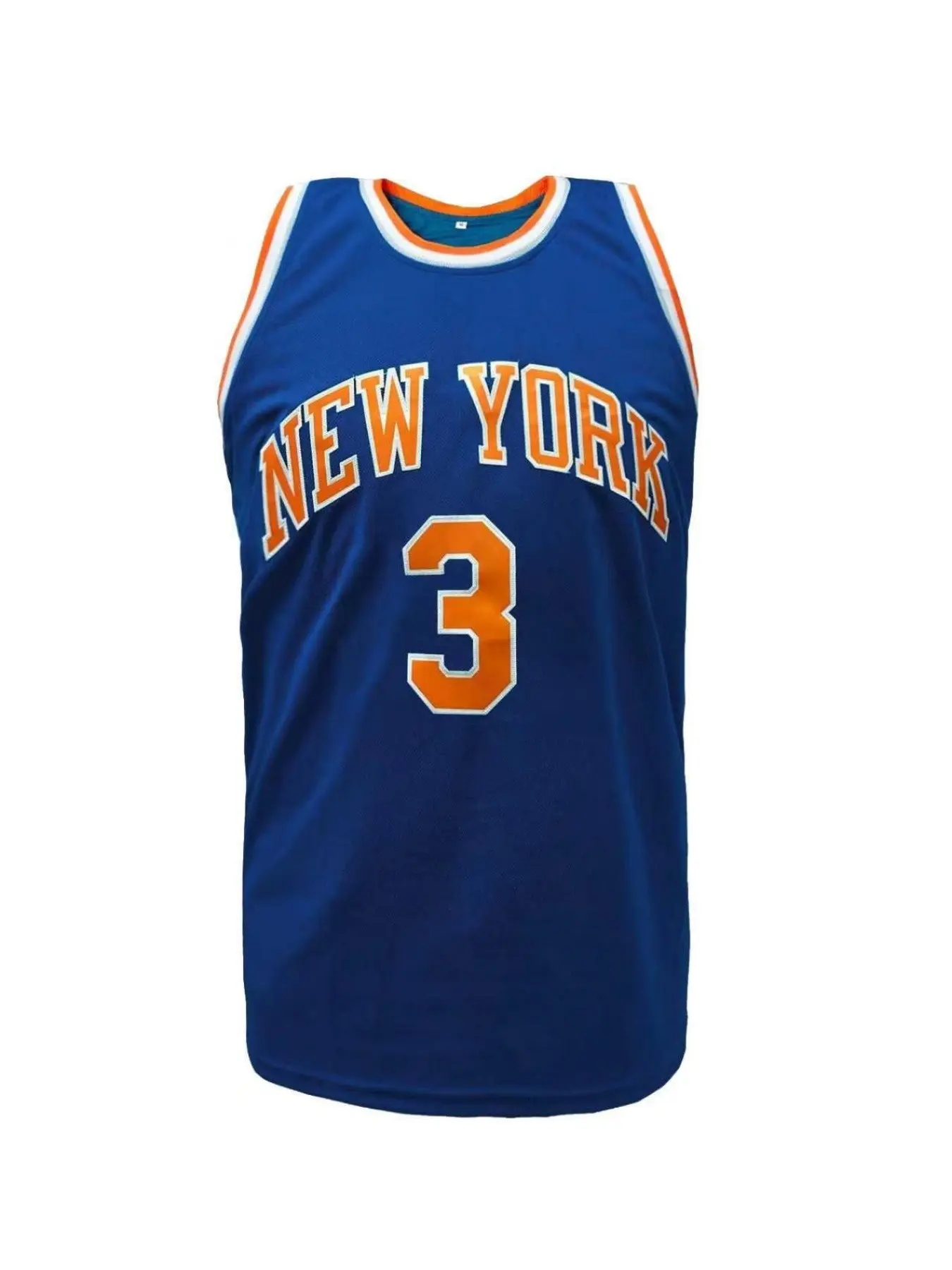 Men's New York #3 Embroidered Basketball Jersey, Stitched Name & Number Retro Throwback Sleeveless Basketball Shirt, Breathable Sportswear for Men and Women, Unisex Jersey, S-3XL