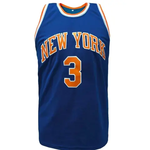 Men's New York #3 Embroidered Basketball Jersey, Stitched Name & Number Retro Throwback Sleeveless Basketball Shirt, Breathable Sportswear for Men and Women, Unisex Jersey, Casual Sports Jersey, Casual Sports Top, S-3XL
