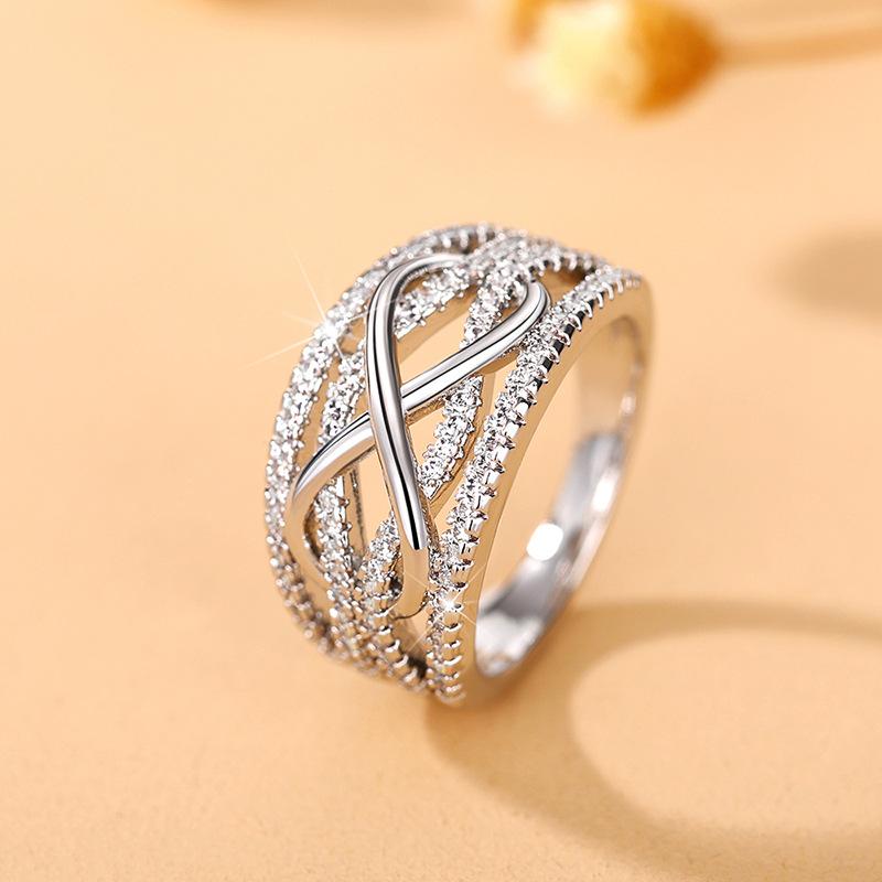 Glimmer Drop Women's Trendy Infinity Symbol Ring | 8-Character Hollow 3D Design, Two-Tone Gold & Silver Statement Ring | Cubic Zirconia Embellished Fashion Index Finger Ring, Infinite Love Character Stylish Jewelry for Daily & Party Glimmer Drop Women's Trendy Infinity Symbol Ring | 8-Character Hollow 3D Design, Two-Tone Gold & Silver Statement Ring | Cubic Zirconia Embellished Fashion Index Finger Ring, Infinite Love Character Stylish Jewelry for Daily & Party