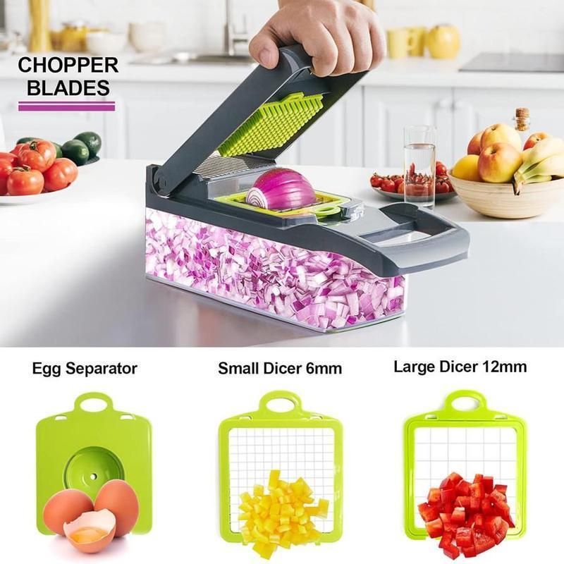 14 in 1 Multifunctional Vegetable Chopper, Garlic Chopper, Onion Potato Grater,Vegetable Cutting Machine,Kitchen Accessories Utensils