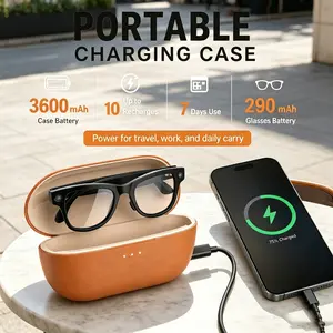 M02 Ultra 800W smart glasses, equipped with translation, photography, video recording, music playback functions, charging case, unisex sunglasses, suitable for meetings, offices, outdoor travel