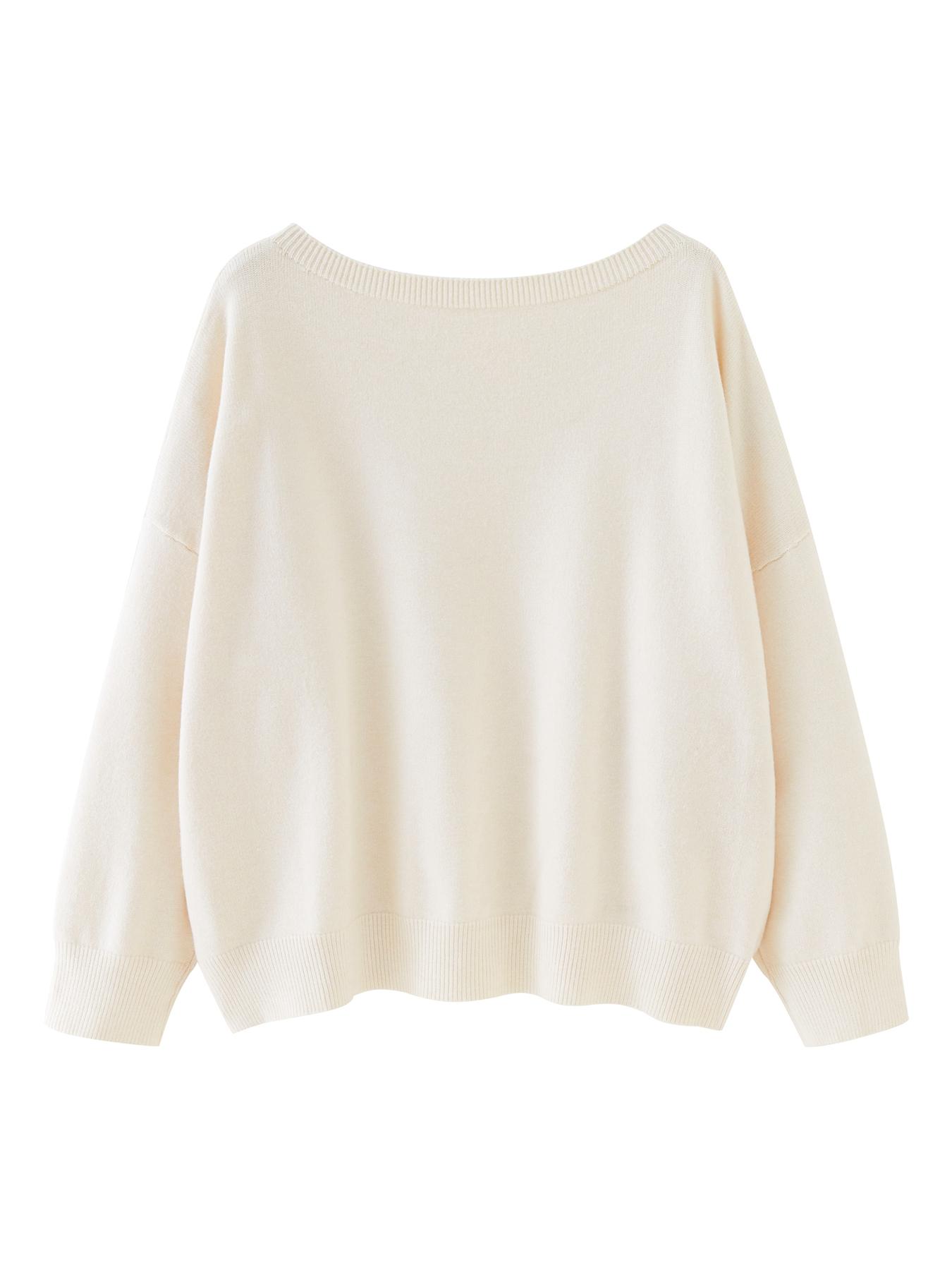 Women's Plain Scoop Neck Sweater, Casual Drop Shoulder Long Sleeve Jumper, Women Fall & Winter Knit Top