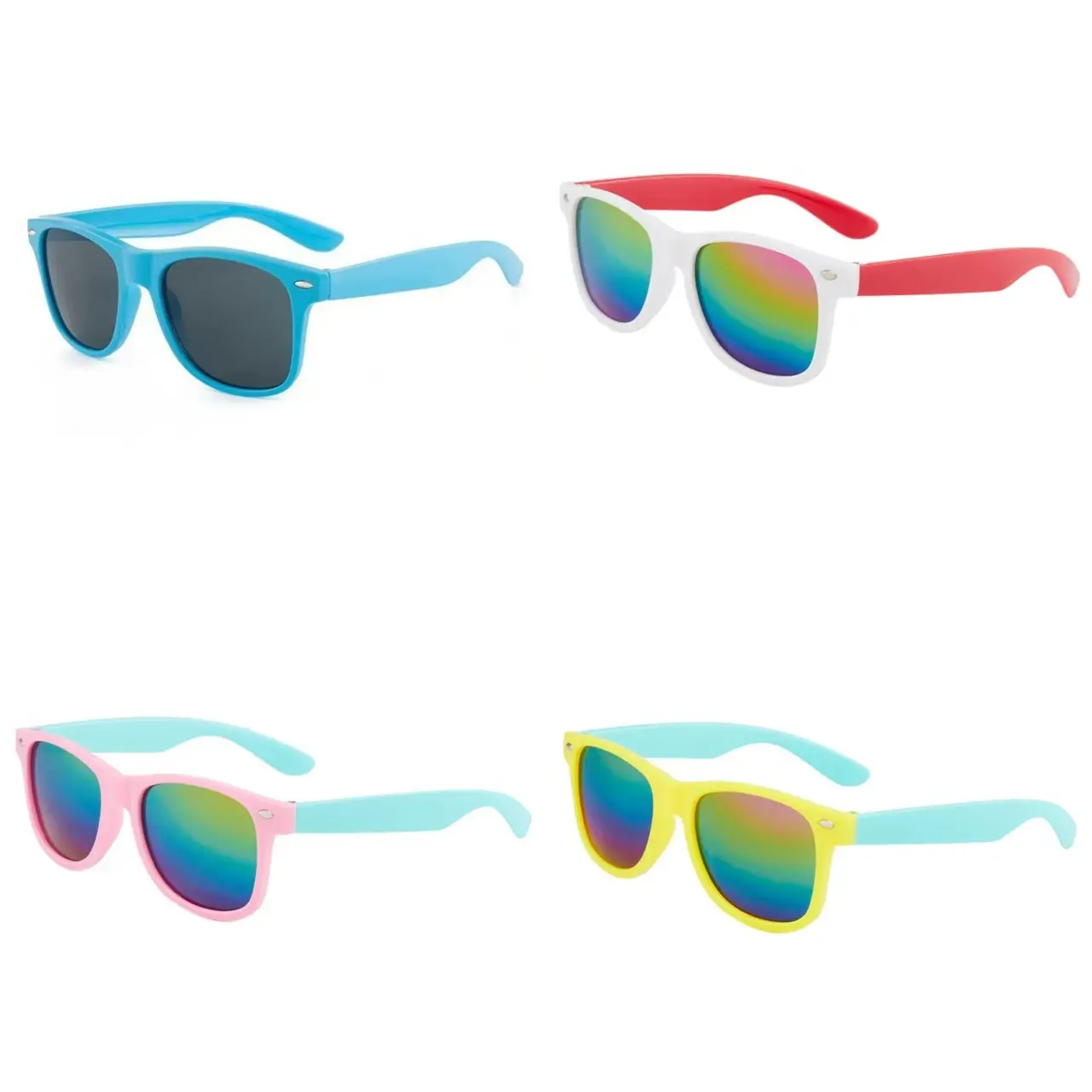 Sunglasses Party Gift Set, 4pcs Uv400 Protection, Neon Shades for Boys Girls Ages 3-18, Perfect for Kids Parties Summer