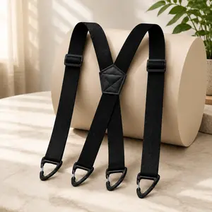 X Back Suspenders for Men Women Adjustable 1.5 Inch Wide Elastic Strong Clip Holders for Business Casual and Daily Wear