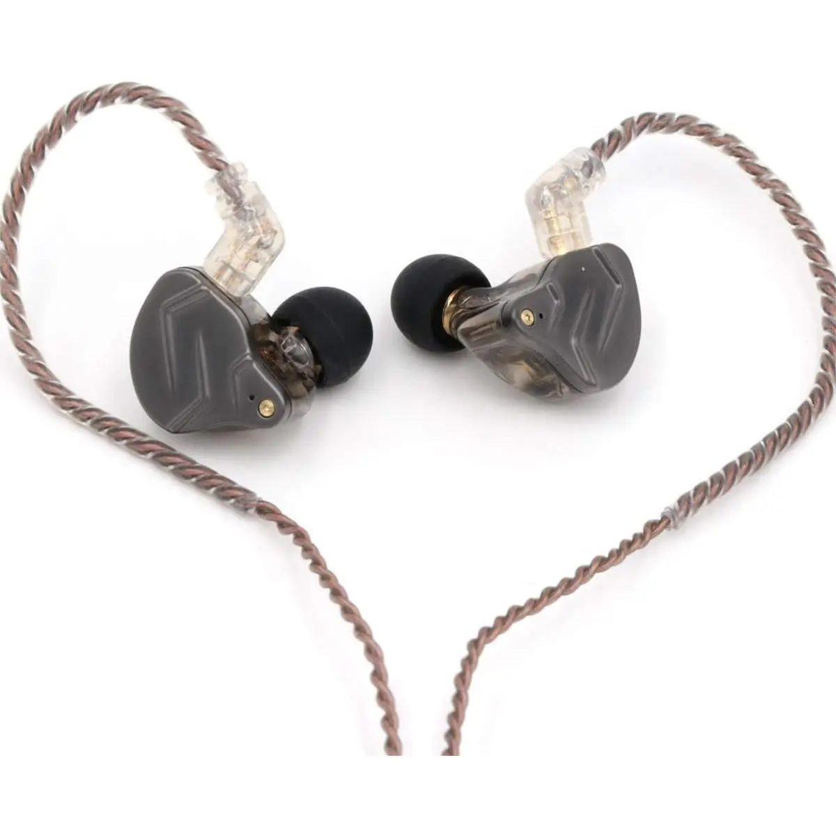KZ ZSN Pro Dual Driver 1BA+1DD Hybrid Metal Earphones HiFi in-Ear Monitor with Detachable Recessed 2Pin Cable, Zin Alloy Panel (Without Mic, Black)