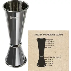 Professional Jigger for Bartending Premium Japanese Cocktail Jigger with 8 Measurements Inside Bar Measuring Tools 2 oz 1 oz Etched Markings Double Jigger Suitable for dishwashers