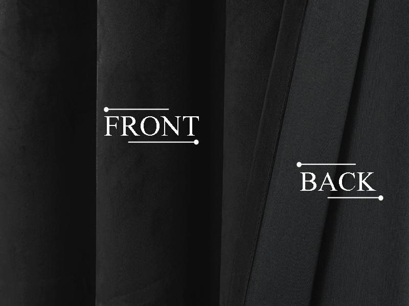 Blcak Velvet Curtains for Living Room - 96 Inches Long Thermal Insualted Room Darkening Window Blackout Drapes for Bedroom/Movie/Background, Set of 2 Panels with Tiebacks, 52 x 96 inches