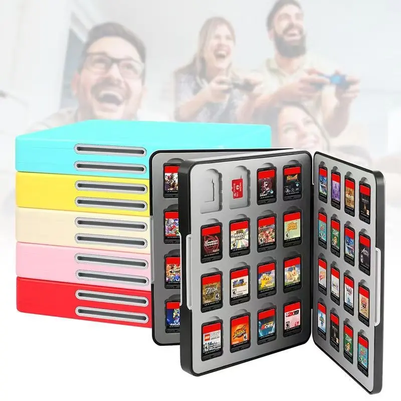 Large Capacity Switch Game Cartridge Box, Magnetic Closure Shockproof Card Case, Compatible with Ns/TF Cards, Exclusive for Gamers