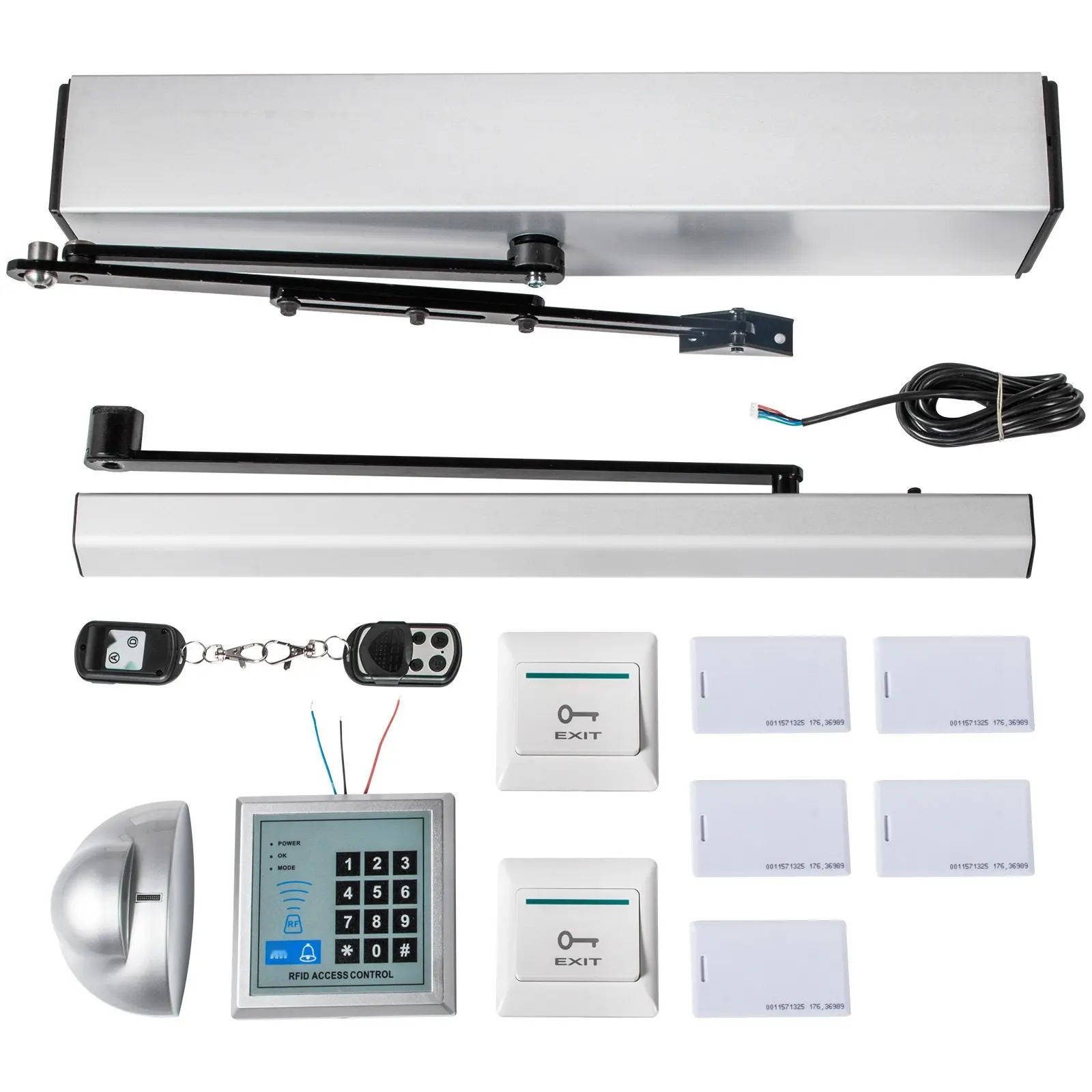 Automatic Door Opener 110-240V, Handicap Accessible Swing Door Opener, 22 Lbs Lifter, 50 W Electric Door Opener, Adjustable 120 Degree Swing, Durable Aluminum Alloy and Stainless Steel Construction, Ideal for Residential Doors