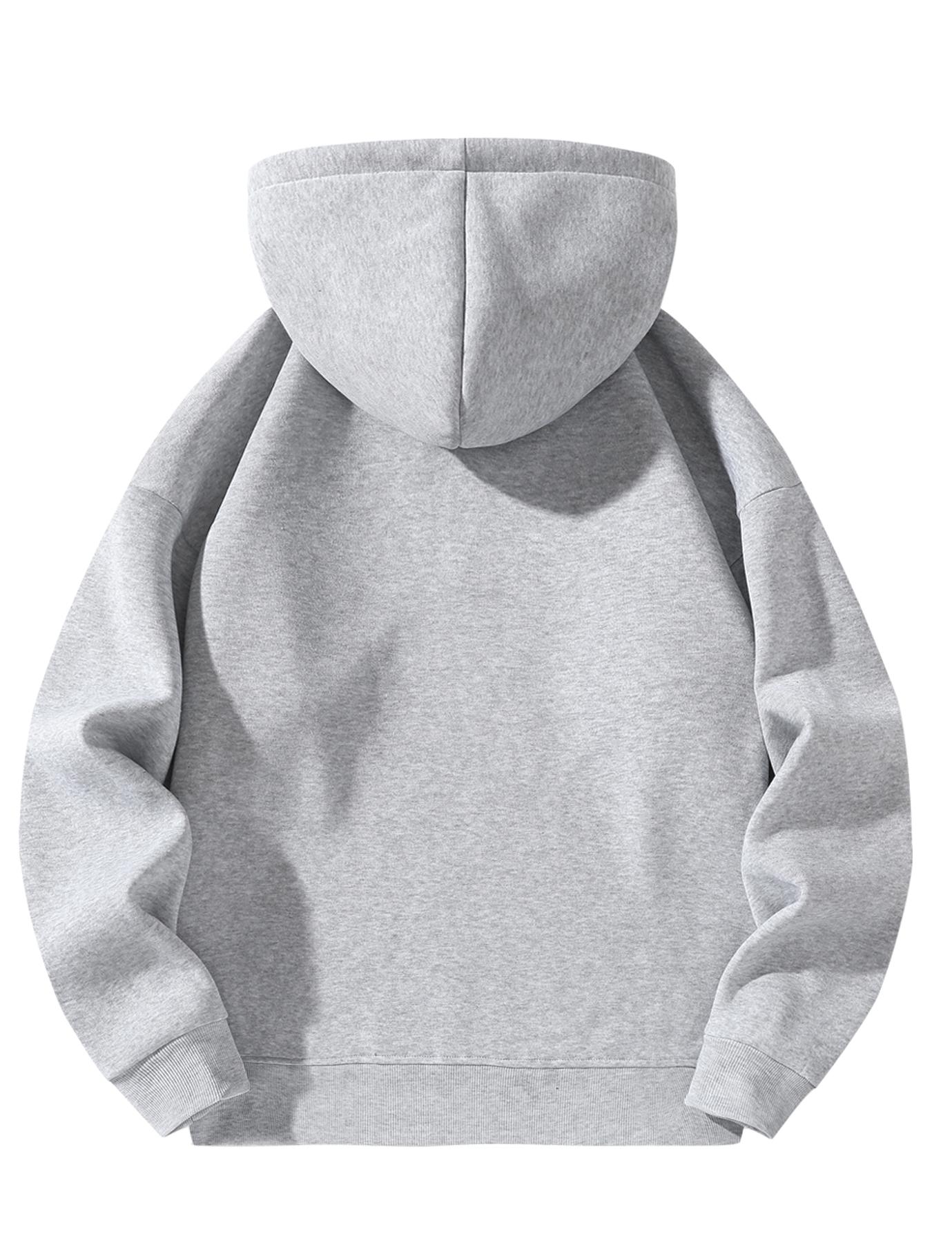 Men's Plain Half Zip Drop Shoulder Essentials Hoodie, Street Fashion Hoodie, Regular Fit Casual Long Sleeve Hooded Sweatshirt for Fall & Winter, Men's Clothes for Daily Wear Men's Plain Half Zip Drop Shoulder Essentials Hoodie, Street Fashion Hoodie, Regular Fit Casual Long Sleeve Hooded Sweatshirt for Fall & Winter, Men's Clothes for Daily Wear