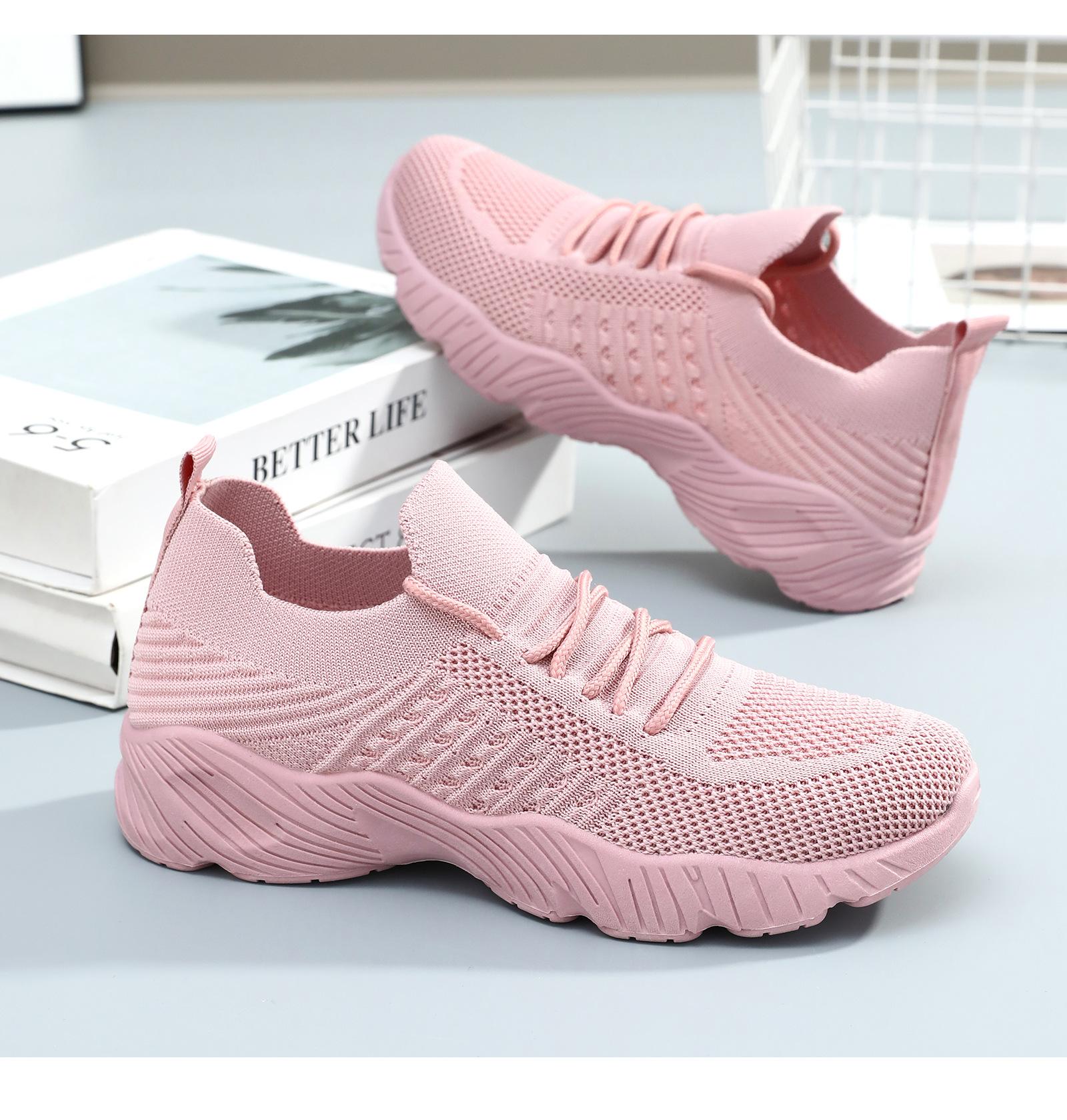 Women's lightweight casual shoes, breathable fly-knit sports shoes