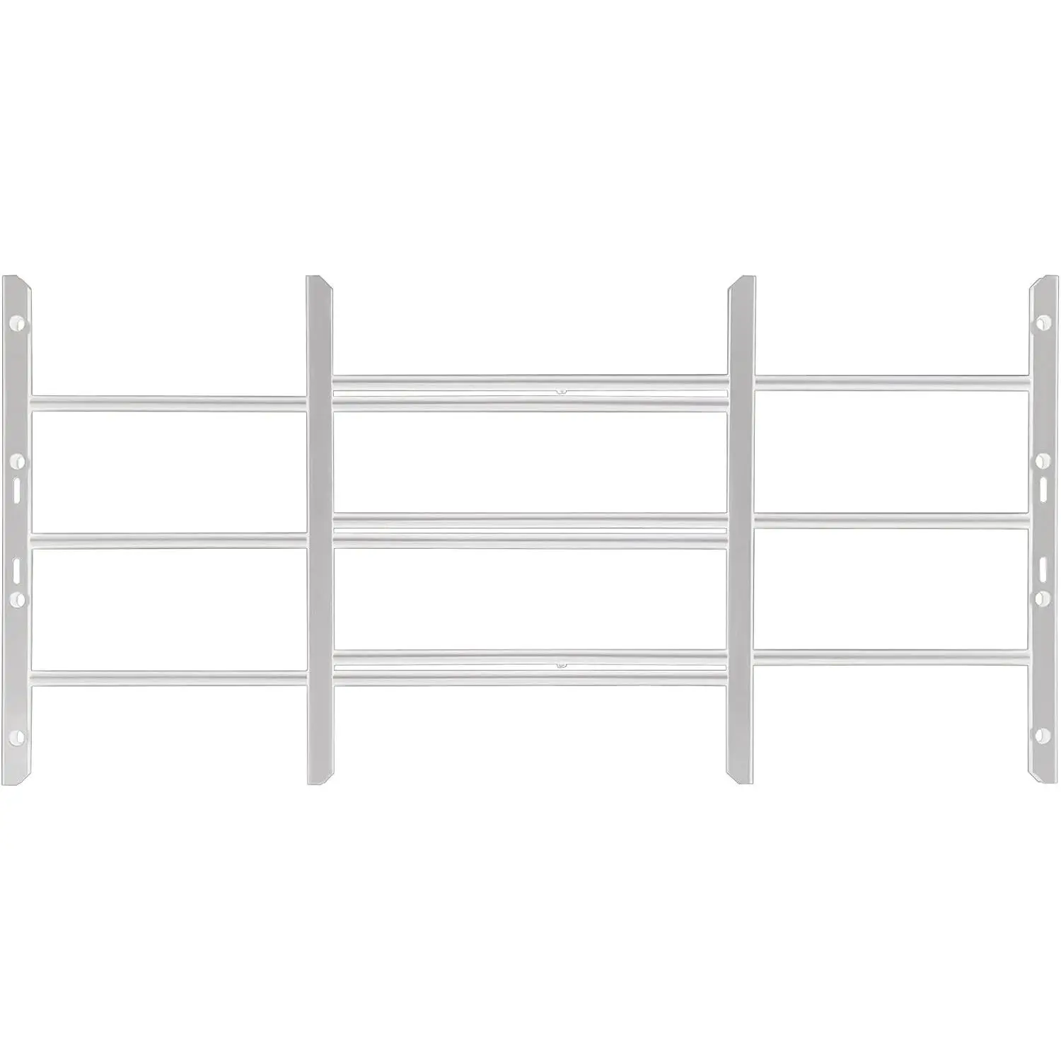 AWG White Fixed Tubular Steel Window Security Bars - 3 Bars, 14 3/4"-15 3/4" Height Range, 22 3/4"-38 1/2" Width Adjust Home Use Window Safety Guards for Children, Rust Resistant