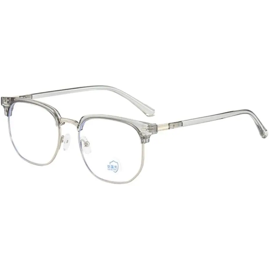 Fashion Half Frame Semi-Rimless Clear Lens Glasses