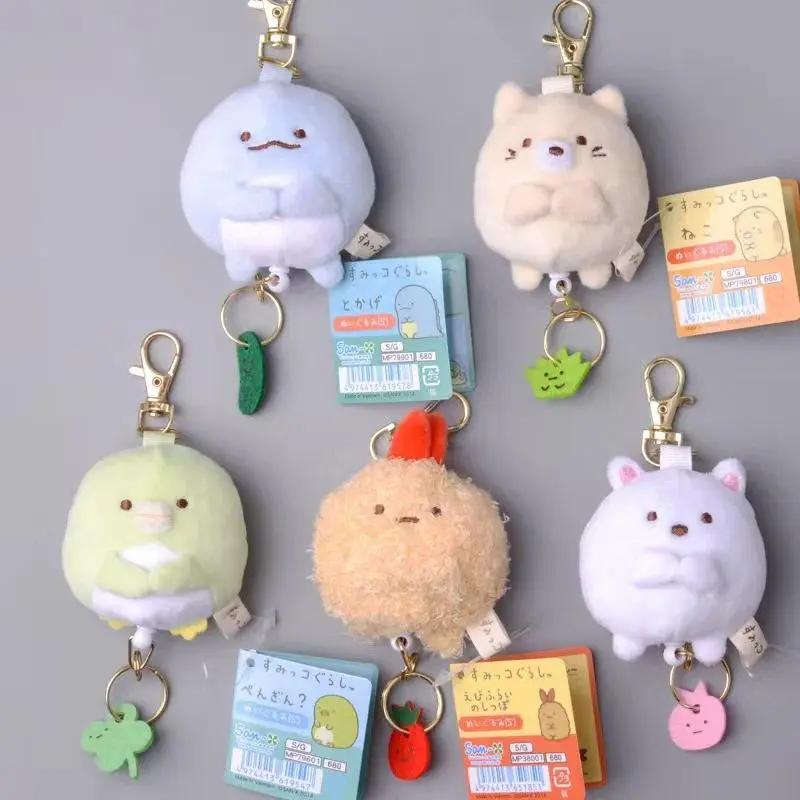 Sumikkogurashi Plush Keychain Cute Penguin Bag Pendant Kawaii Fried Shrimp Soft Stuffed Animal  Accessories For Birthday Gift