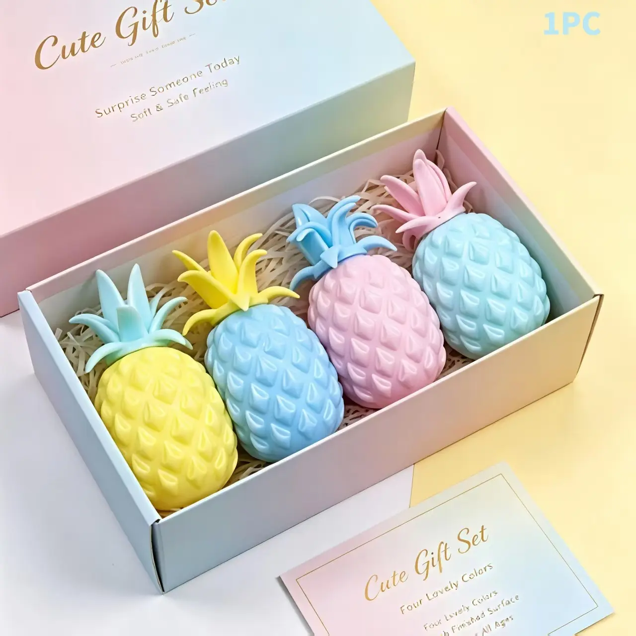 Random Color Macaron Pineapple Stress Relief Toy, Slow Rebound Anxiety Relief, Portable Comfort Toy for Students and Office Workers