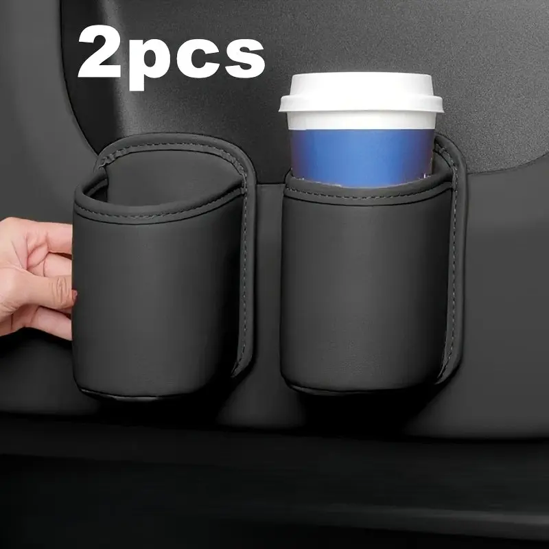 2 Car Door Cup Holders, PU Leather Beverage Rack, Storage Box, Rear Seat Cup Holder, Vehicle Accessories Organizer, Keep Car Clean, Car Organizers, Car Organization Accessories