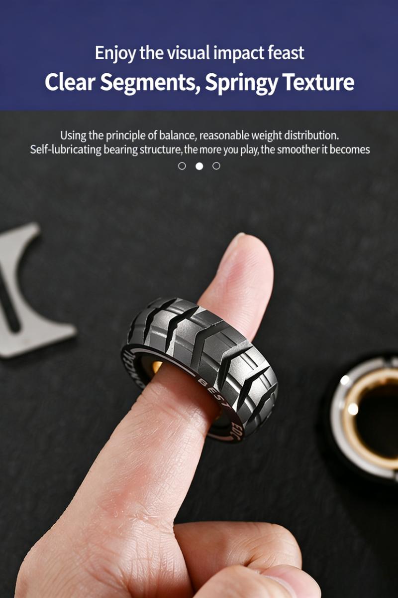 Star Wheel Rotating Ring Adult Stress Relief Toy Metal Ring Rotating Stress Relief Fingertip| Fingertip Rotating Ring Artifact