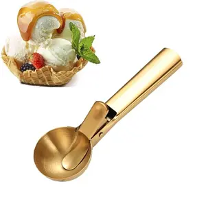 Multifunctional Ice Cream Scoops Stainless Steel Dual-Purpose Scoop Fruit Watermelon Spoon Ball Scoop Household Ice Cream Tools