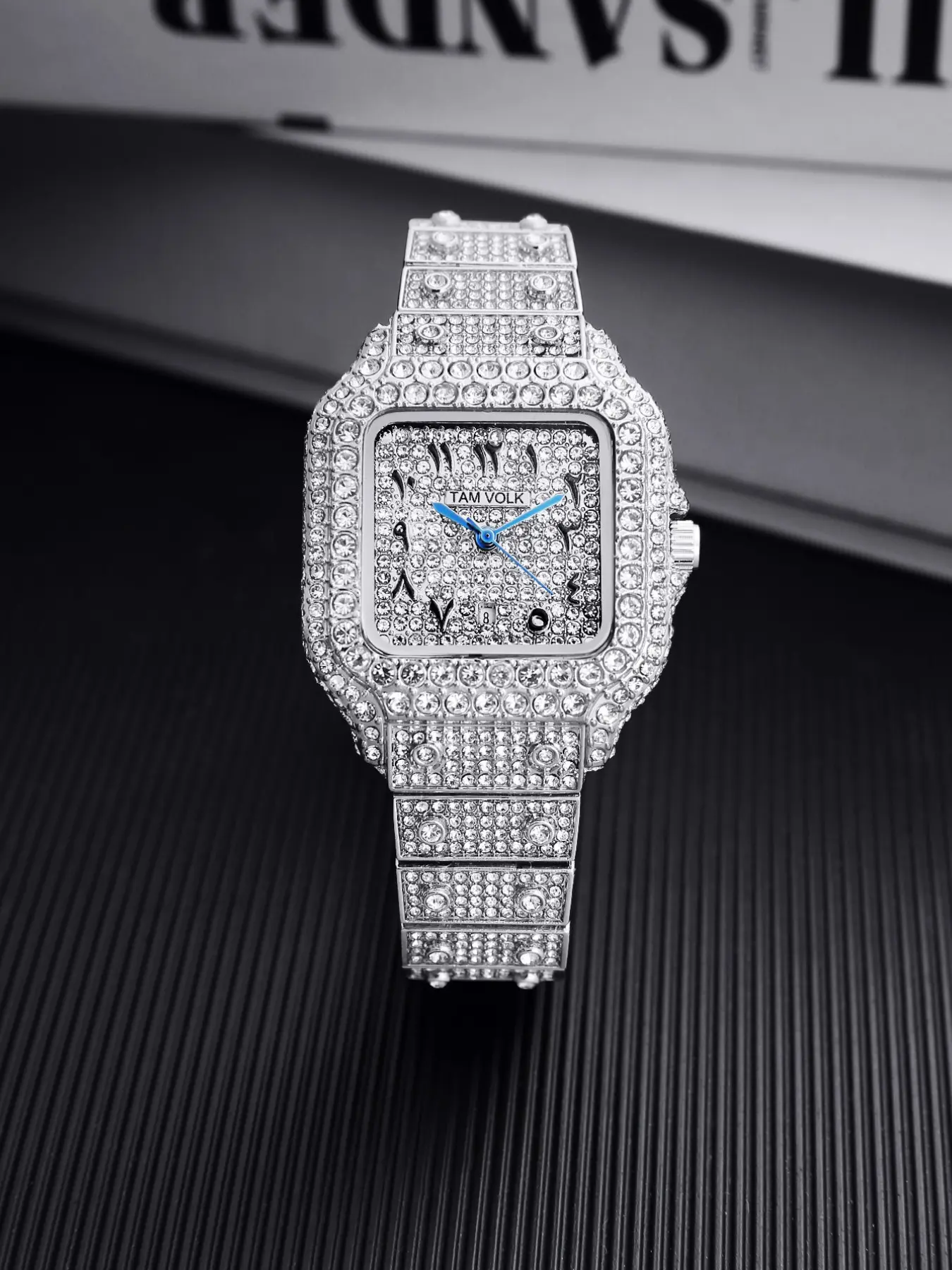 Elegant Square Women's Watch with Full Diamonds, Perfect for Daily Dates, Exudes Luxury and Grace, Ideal for Special Occasions