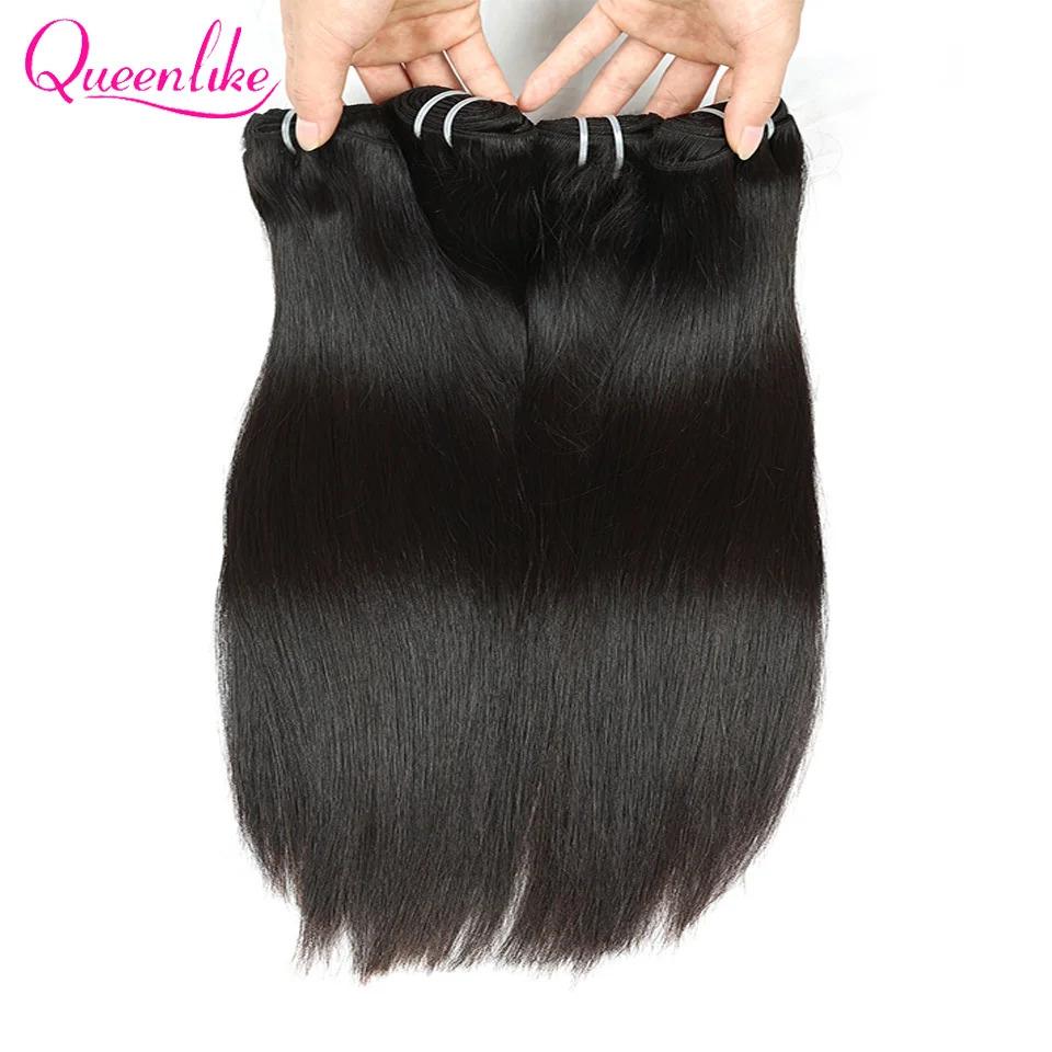 Queenlike 15A Super Double Drawn Vietnamese Raw Bone Straight Human Hair Bundles 20 22 24 inch Top Bundles Human Hair Extensions