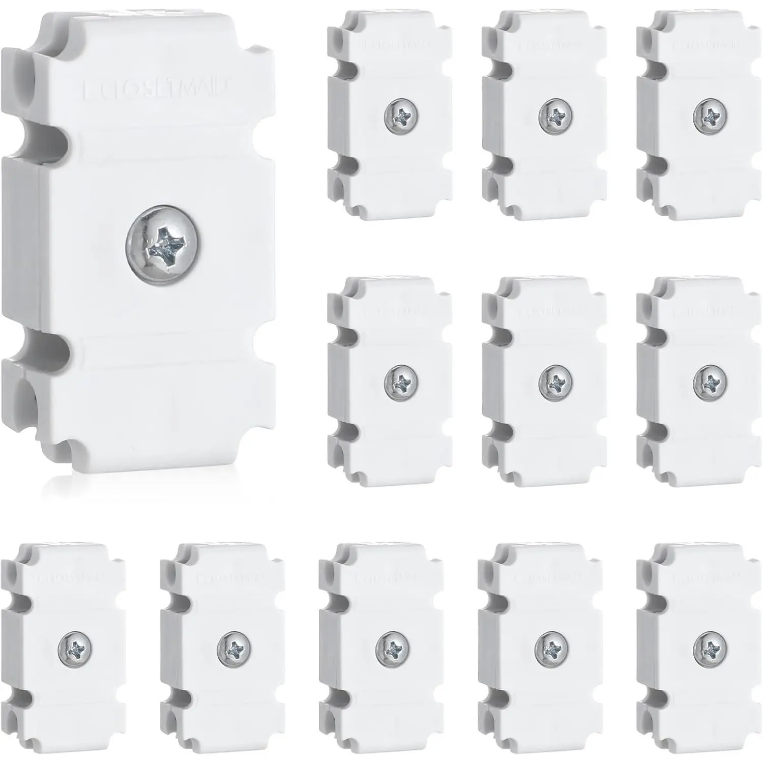 12 Pcs Joiner Plates Set Closet Support Brackets Parts Shelf Organizer Joiner Plate Connectors for Grid Wall Clamps Grid Connectors