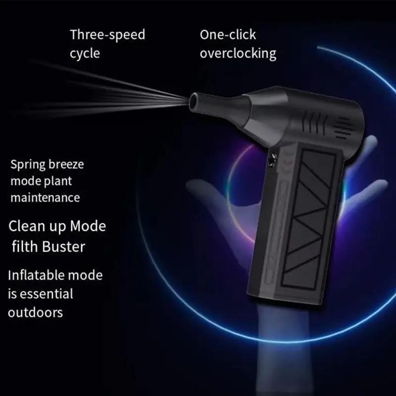 Portable Violent Turbo Small Fan, Powerful Mini Blower, Handy Mini Electric Fan, Handheld High-speed Air Duster Fan for Computers Dust Removal, Snow Blowing, Carbon Blowing, Barbecue, Carbon & Outdoor lgnition