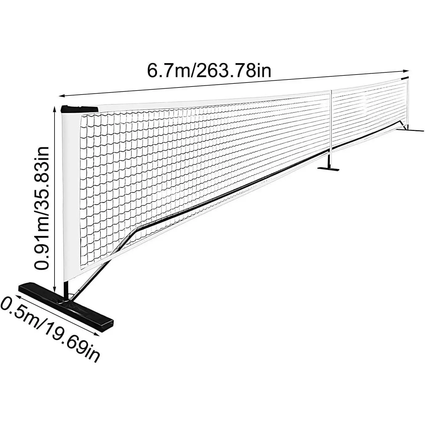 Portable Detachable Pickleball Net for Indoor-Outdoor Pickleball Sport, Polyester Construction with Black Swivel Wheels, Nets, Black (With Swivel Wheels)