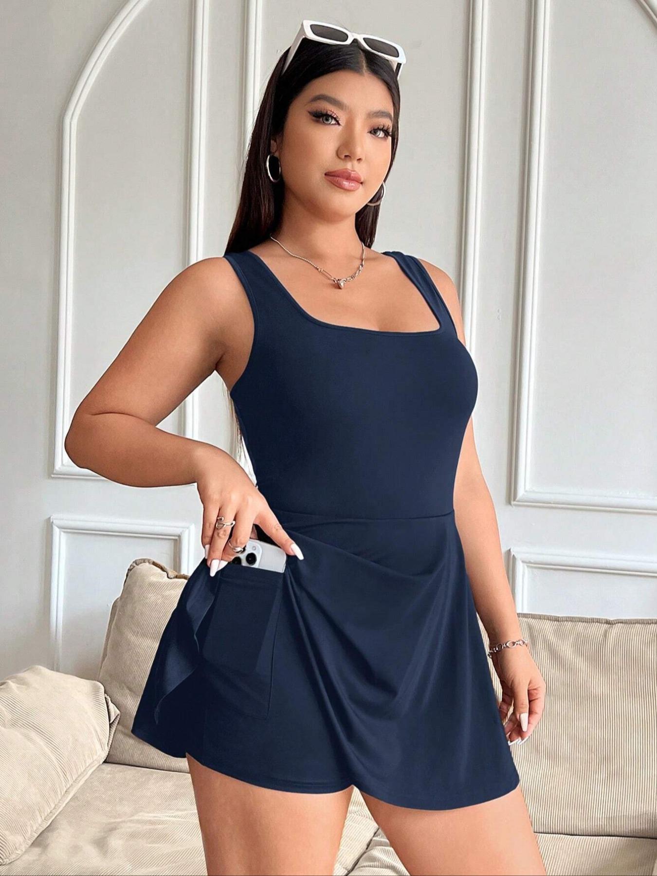 Women's Fashion Casual One-Piece Dress, Plus Size Ladies' Stylish Overall, Comfortable and Trendy Clothing for Daily Wear