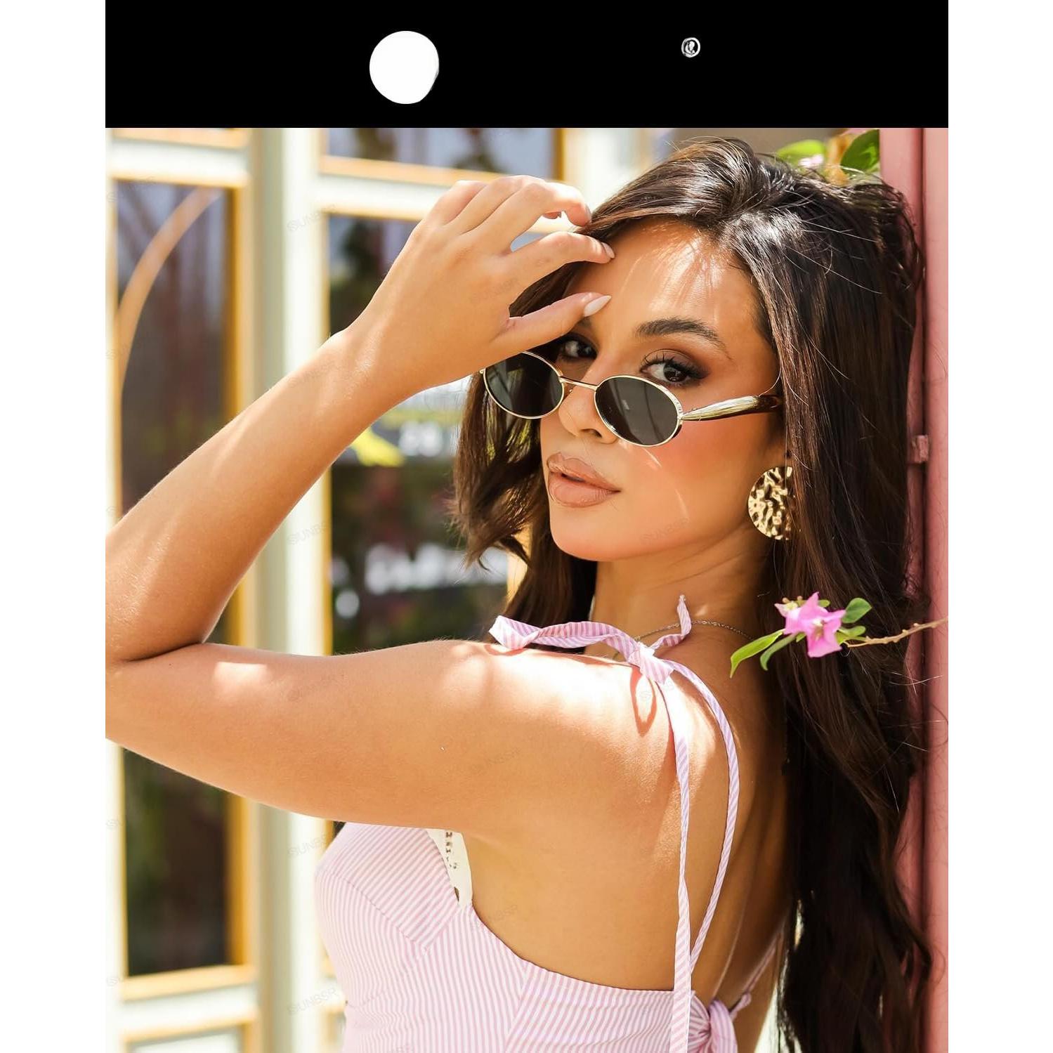 Retro Oval Sunglasses with UV400 Protective Lenses AUGEN Retro Oval Sunglasses UV 400 Protected Unisex Small  main image 3