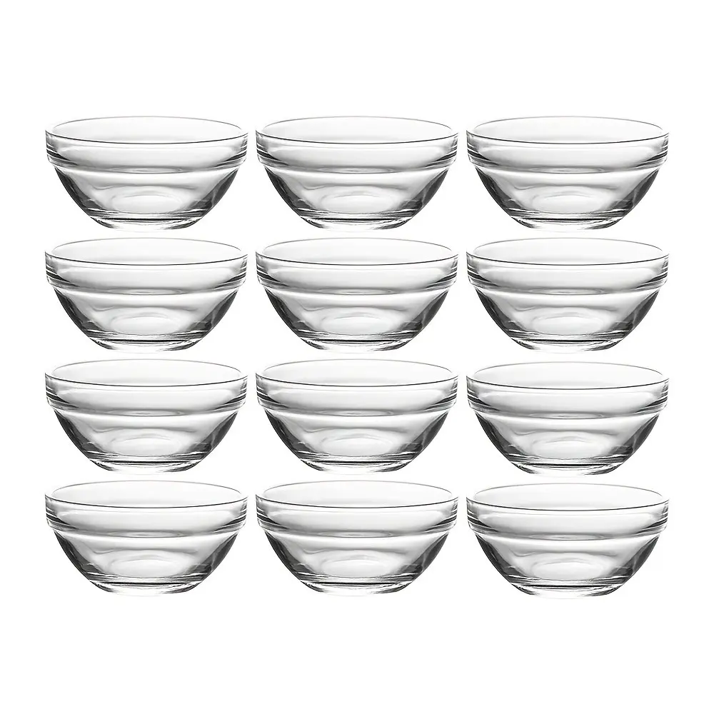12 Pcs 7.5cm Acrylic Transparent Soup Bowls, Thickened Durable, Ideal for Essential Oils, Dip Sauces, Snacks, Home Beauty Essentials