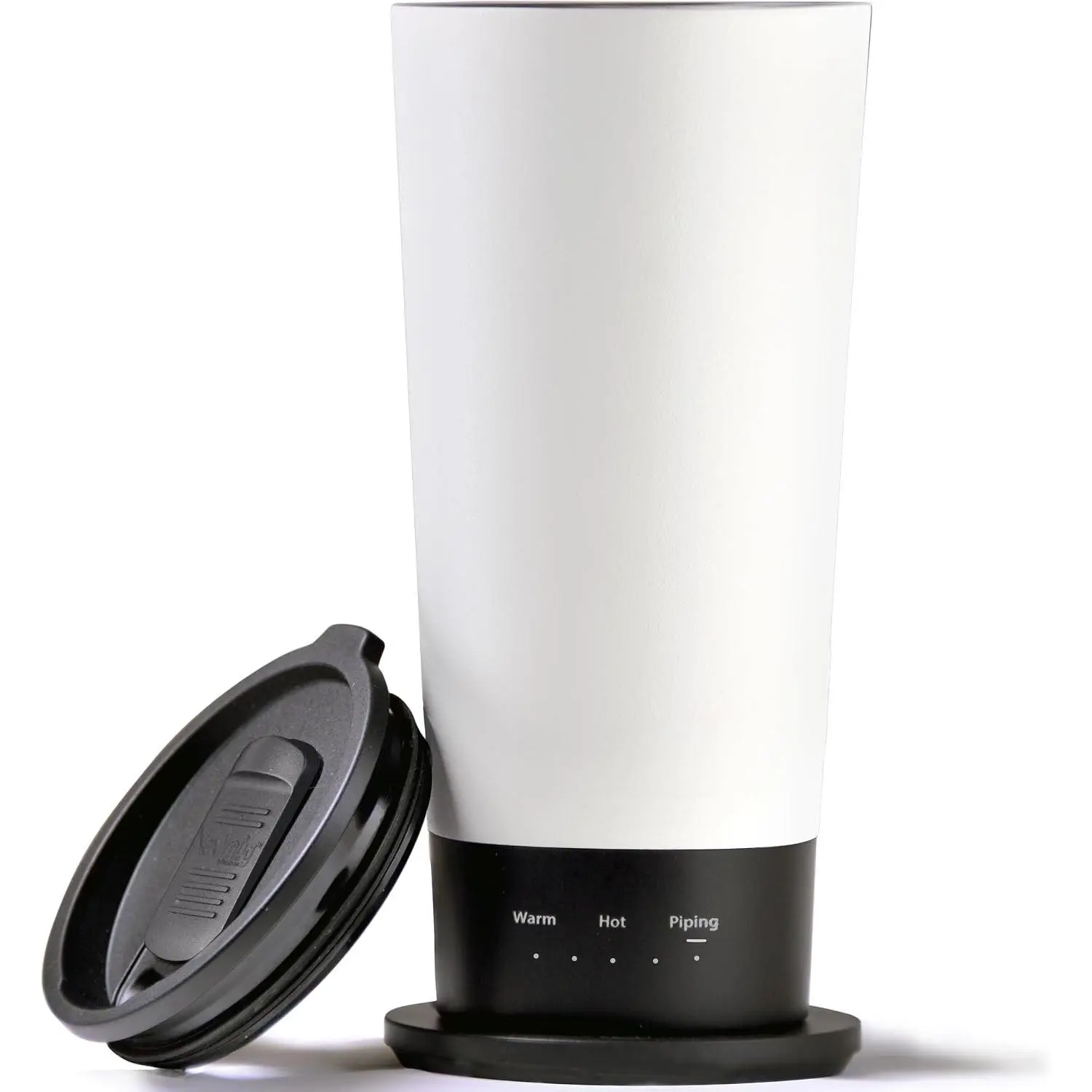Go - Temperature-Controlled, Self-Heating Travel Mug | (White - 16 oz.) – No App, Long-Lasting  for Work & Study,   for Coffee Lovers
