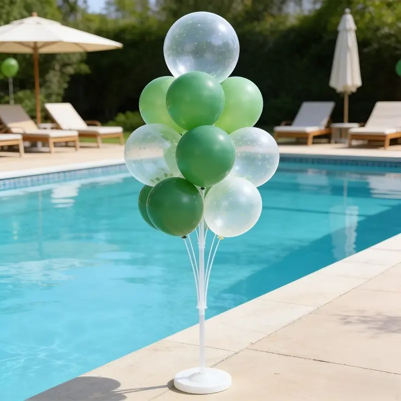 Balloon Stand Set, Includes Base, Extension Piece And Easy-To-Assemble Desktop/Floor Post , Sturdy Decorative Support, Suitable for Weddings, Birthdays, Holidays And Events (Balloons Not Included)