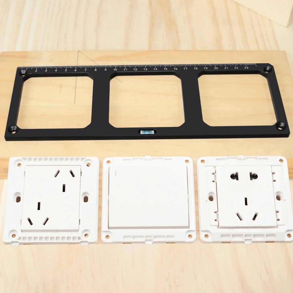 Switch Socket Opening Template, 86 Type Socket Box Hole Template, Wood Board Slotting Template for Cabinet Woodworking Tool Accessories