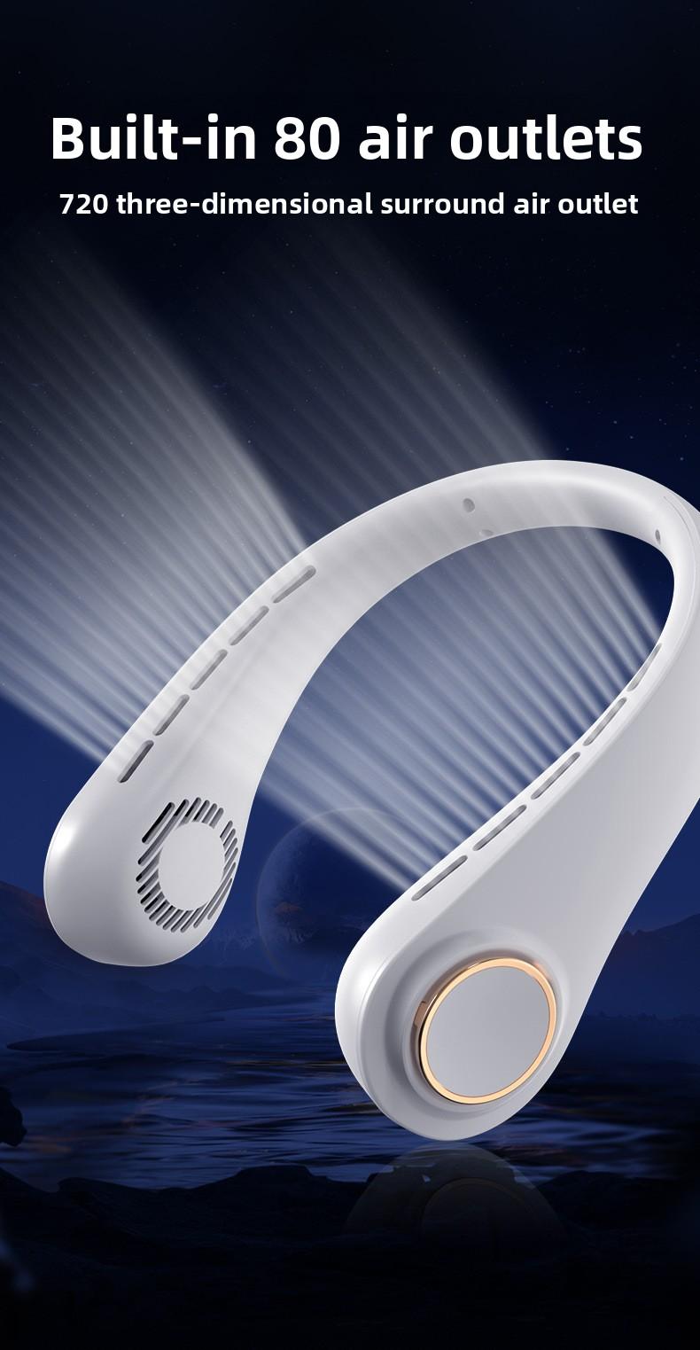 New Neck-Hanging Bladeless Fan USB Rechargeable Office Lazy Person Portable Silent Mini Fan