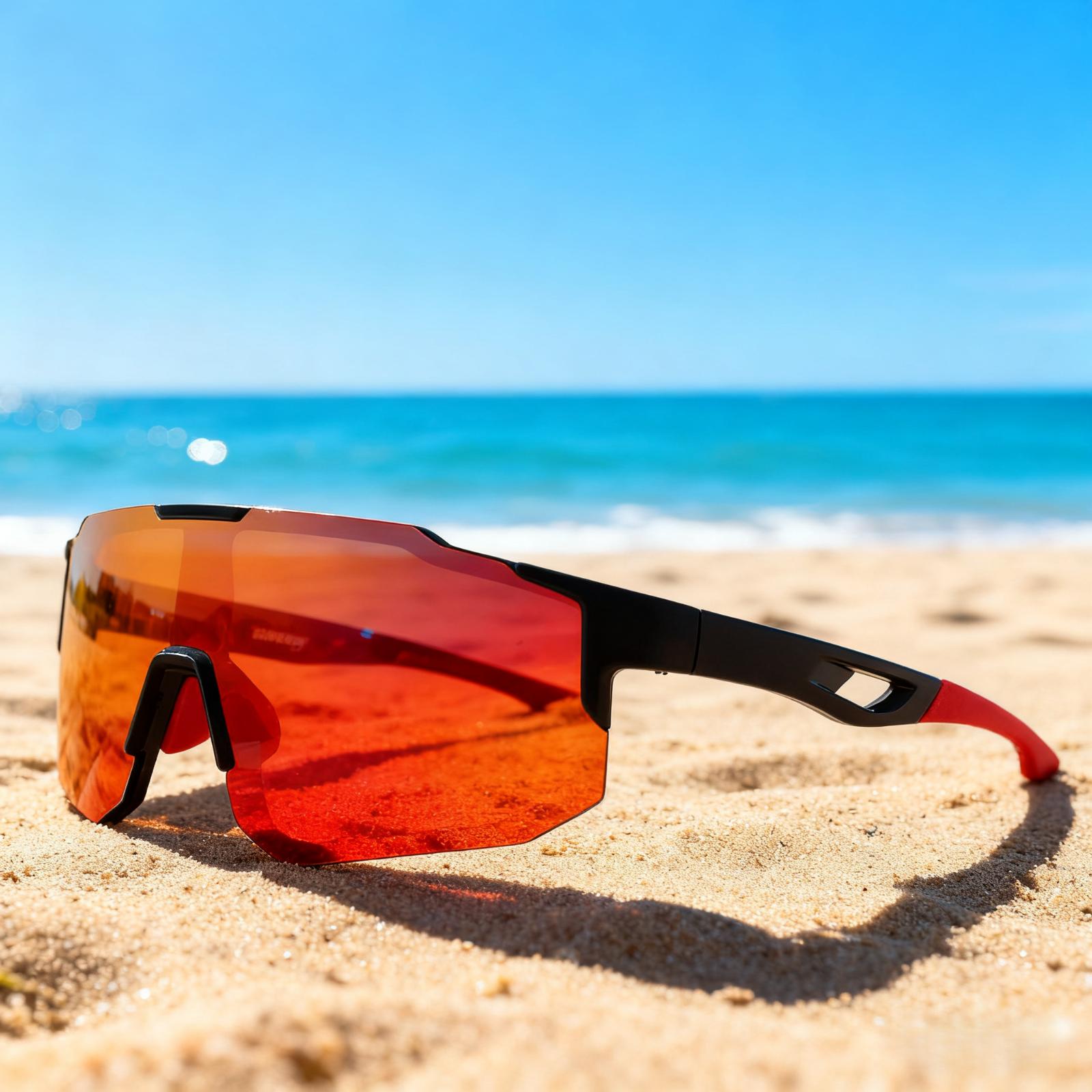 Oversized Wraparound Sports Sunglasses for Men Women, UV400 Protection Colorful Windproof Anti Glare Eyewear, Comfort Fit Unisex Shades for Cycling Hiking Running Fishing Outdoor Activities