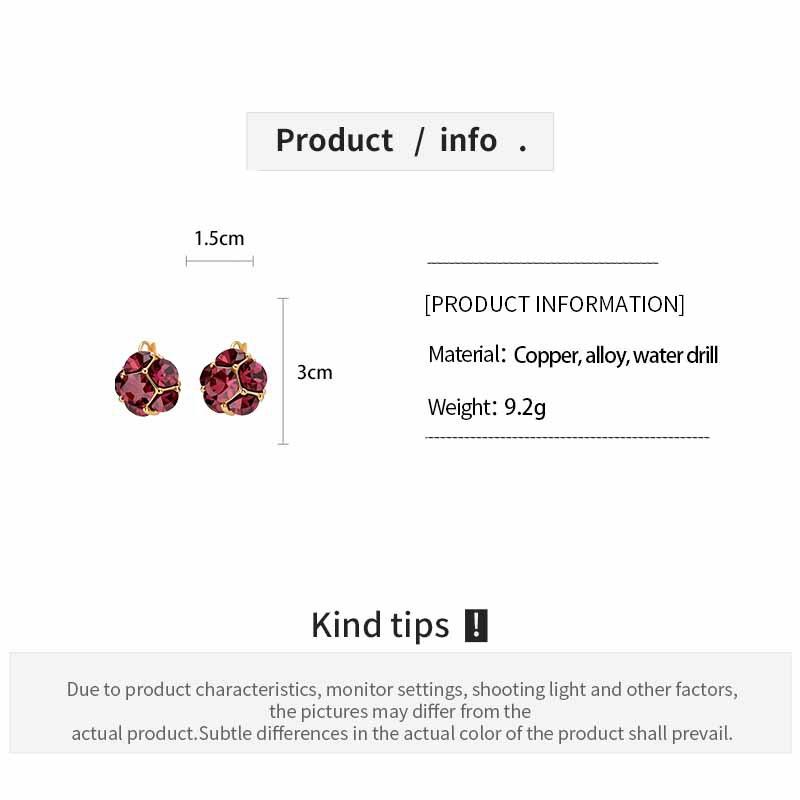 Vintage Diamond-Studded Flower Cluster Earrings, Luxurious and Sophisticated Ear Clips DDES0794, Elegant and Exquisite Women's Earrings, 14K Gold-Plated