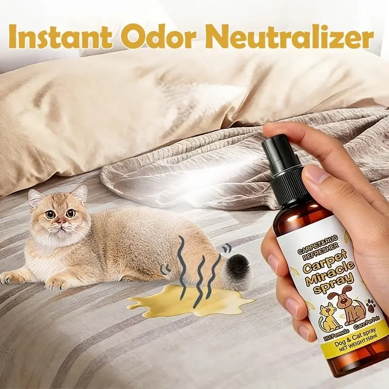Neutralization spray of pet urine-immediately remove the smell of cat and dog urine, suitable for carpets, sofas, floors and pet beds-quick-drying and fresh formula, suitable for multi-pet families, mild daily use, no sticky residue.