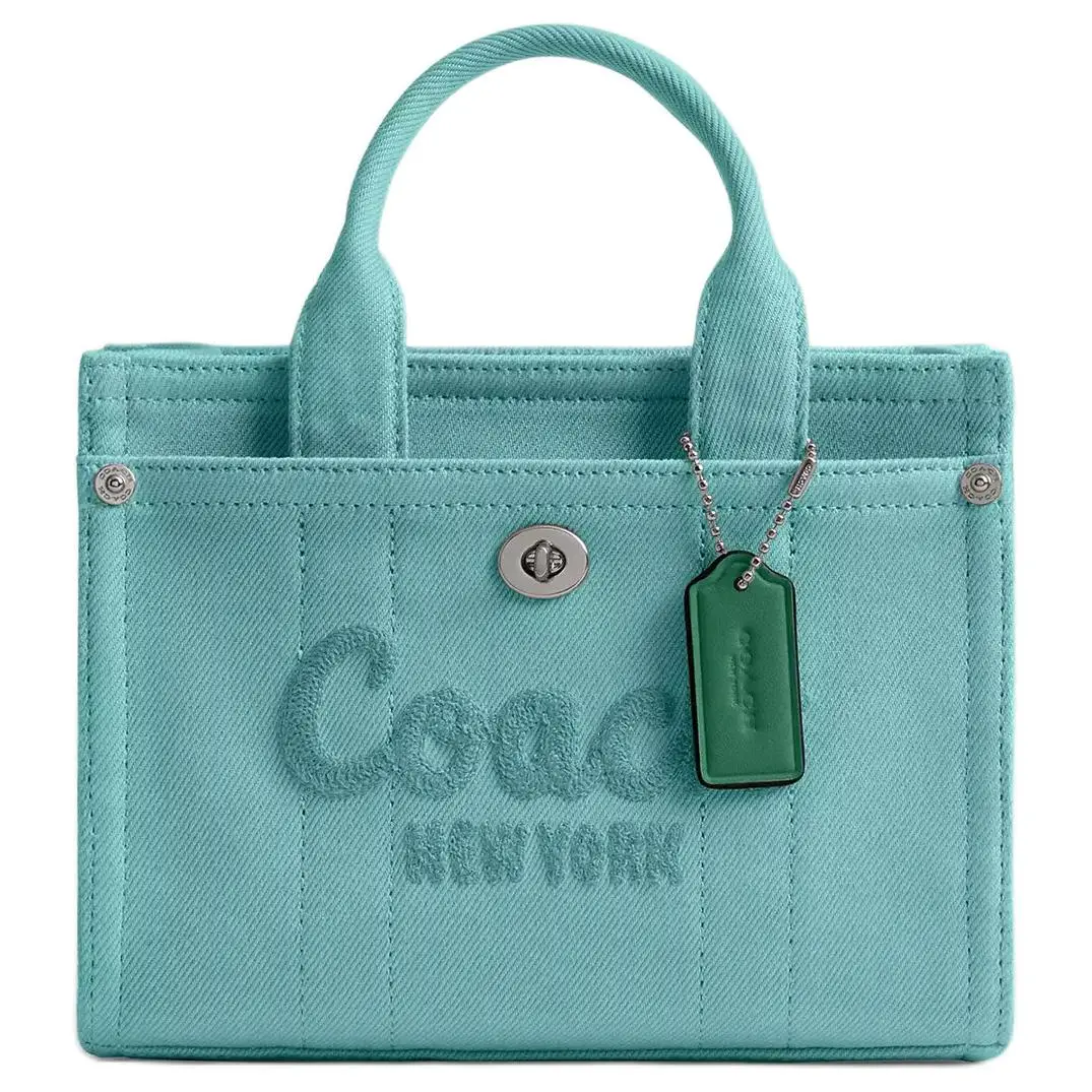 Coach Cargo 20 Cabas Tote Bag for Women – Ivy Green Logo-Printed Handbag with Green Tag
