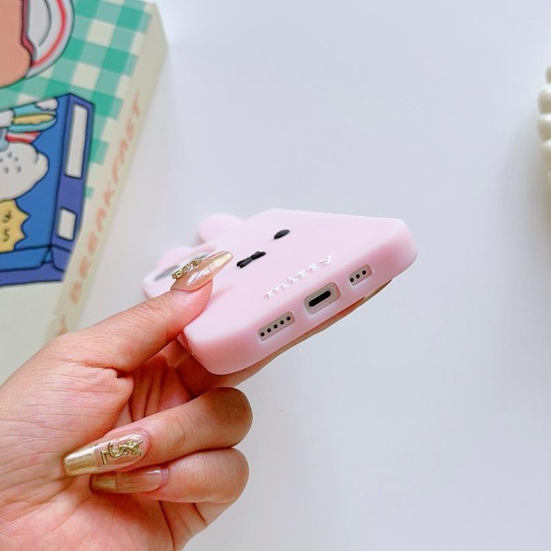 Luxury Cute Pink White Miffy silicone soft phone Case For iPhone 12 13 14 15 16 17 Pro Max Funny Cartoon long ear Miffy Cover﻿
