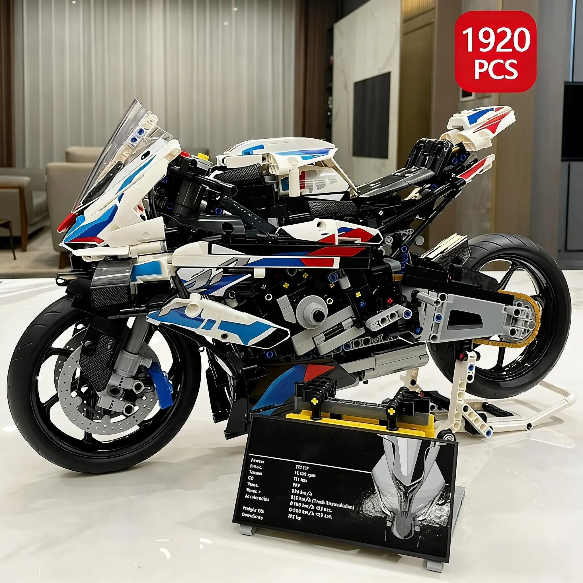 Bmw M1000rr Motorcycle Model Building Blocks, Compatible with Lego, Ideal Gift for Motorcycle Enthusiasts, Family Interactive Toy