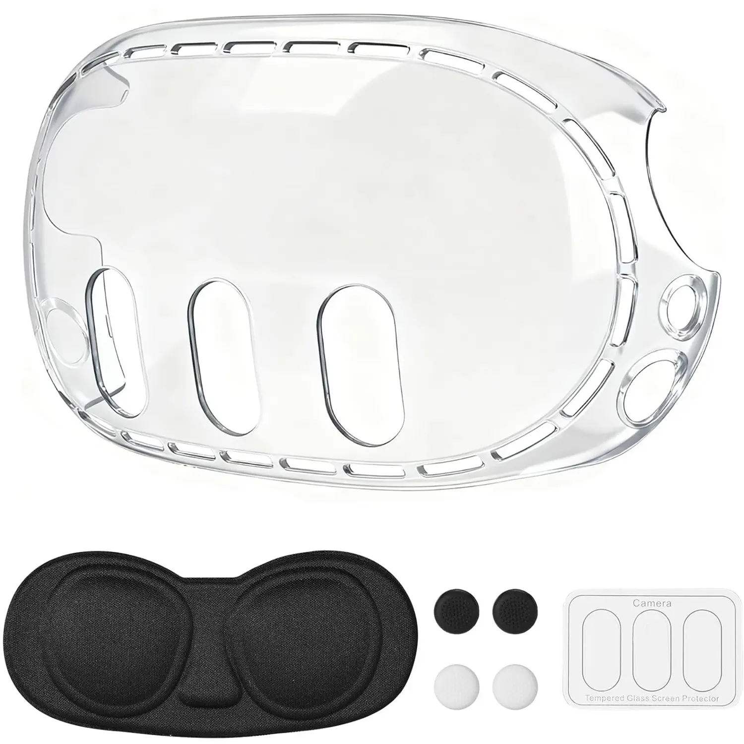 3-in-1 Lens Protector for Meta Quest 3, Plastic Hard Protective Shell Cover, High Definition Camera Lens Protector, Build-in Silicone Lens Cover Set for Wearable VR Headset Oculus Quest 3 Accessories