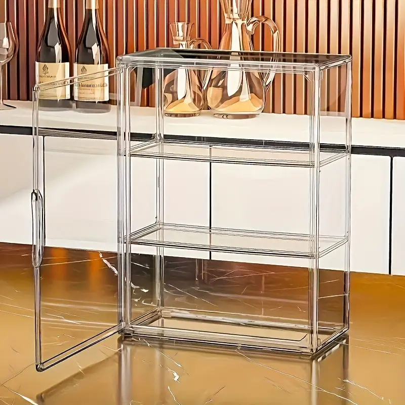 Transparent Acrylic Storage Box with Sturdy Base, Space-Saving Display Shelf for Cosmetics, Collectibles, Toys, Ideal Gift for Fans