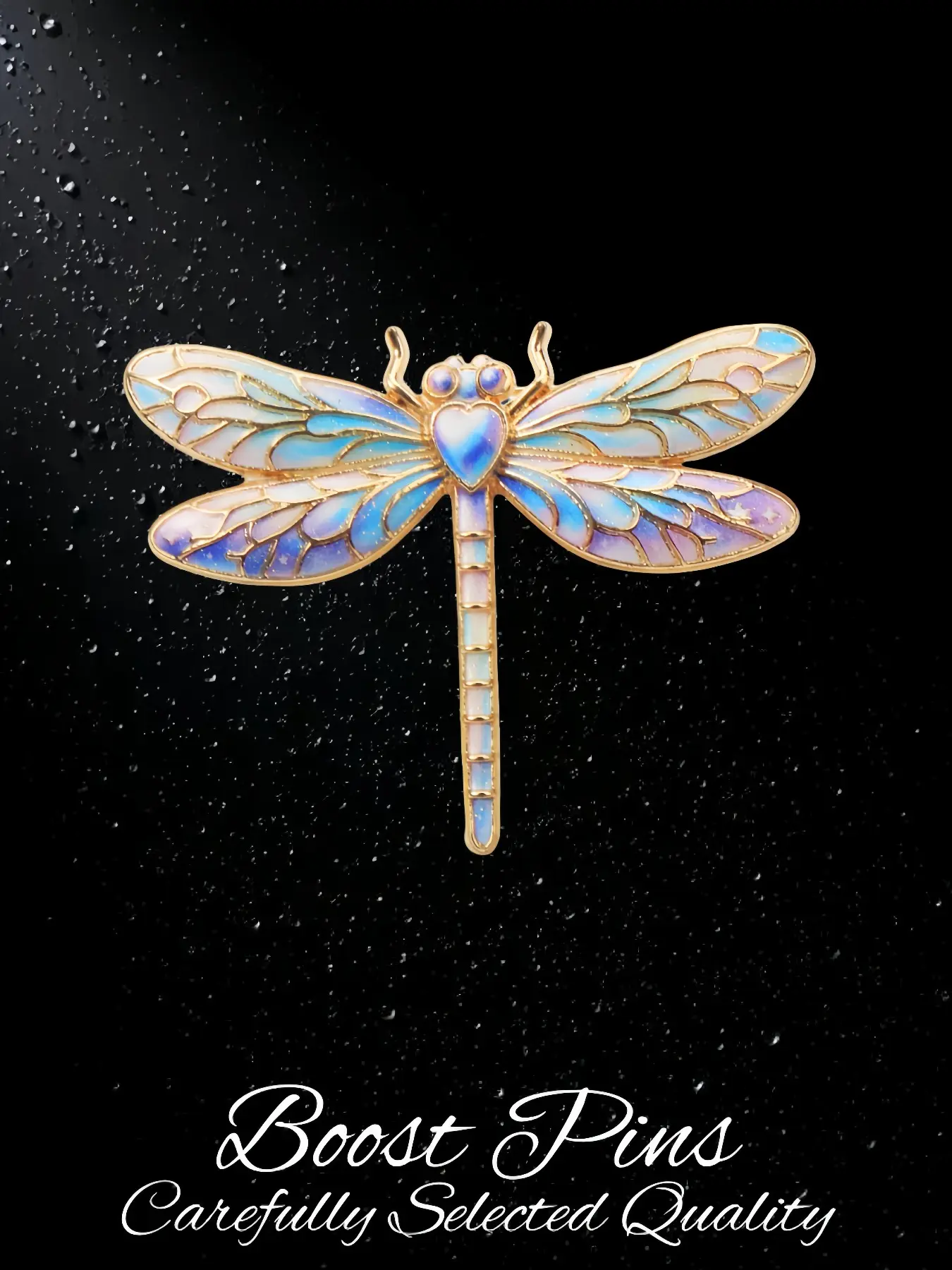 Gradient Enamel Dragonfly Brooch Heart Detail Translucent Wing Insect Corsage Pin Delicate Statement Clothing Jewelry For Ladies Coat Scarf Wedding Anniversary Valentine Daily Formal Occasion Gift
