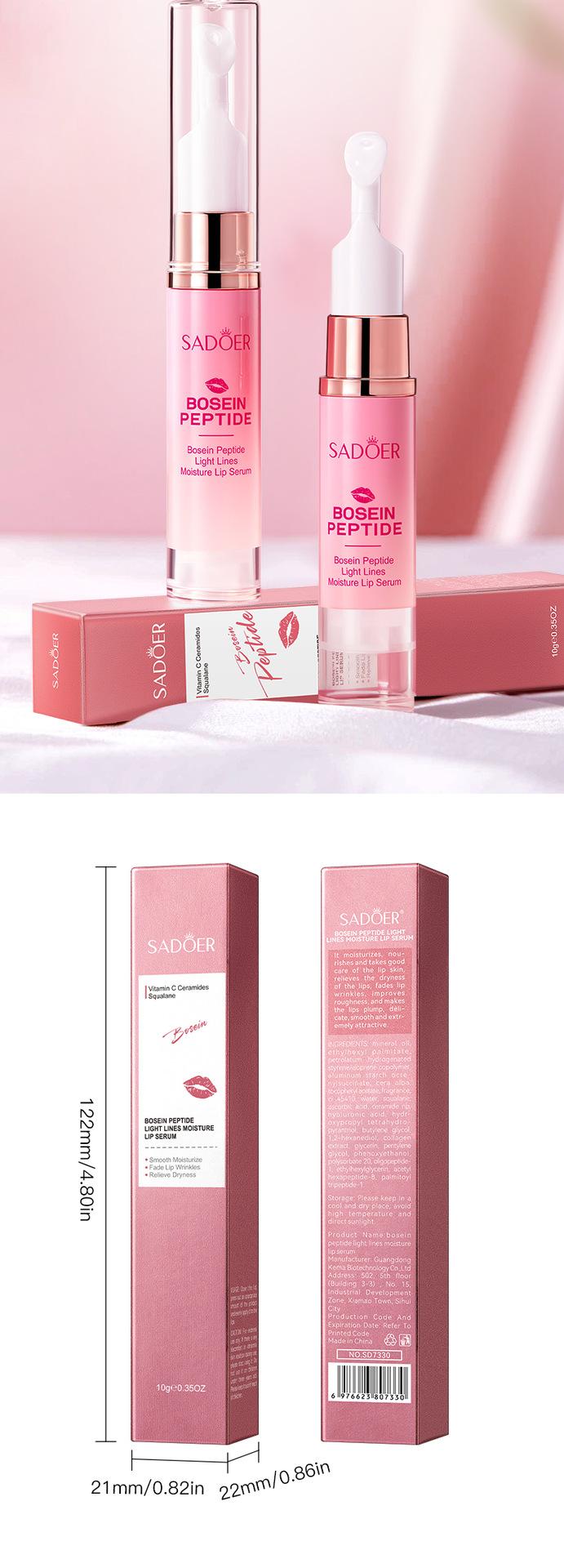 Peptide Lip Serum Pro-Xylane - Anti-Aging Volumizing Plump, Hydrating Fine Line Smoother, Non-Sticky Lip Care for Dry Cracked Lips.