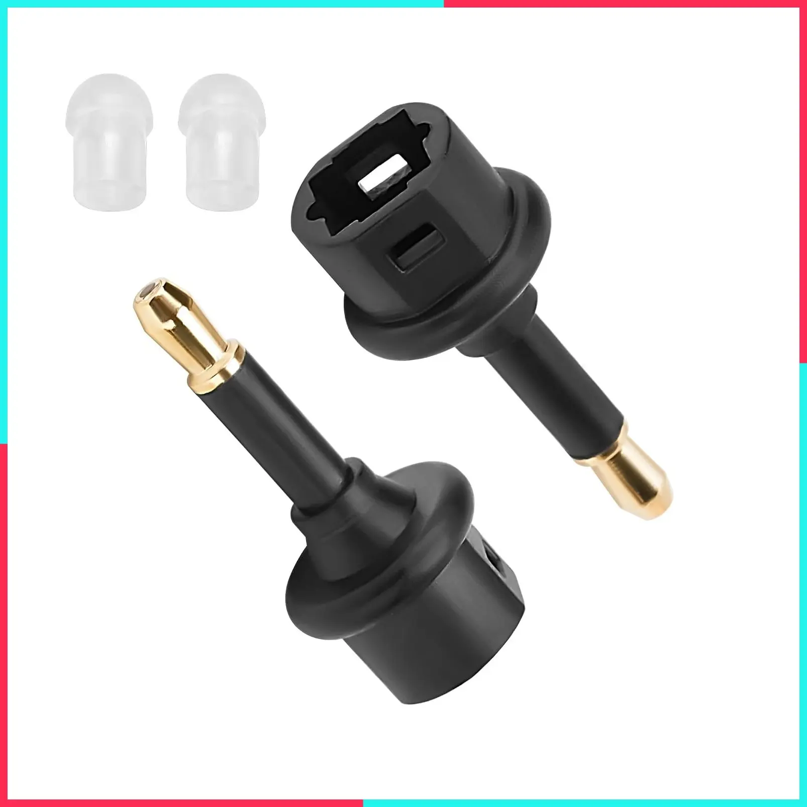 Toslink to Mini Toslink 3.5mm Jack Audio Adapter 2 Pack, Female to Mini Male S/PDIF Optical Fiber Digital Connector Converter for Sound Bar, Home Theater
